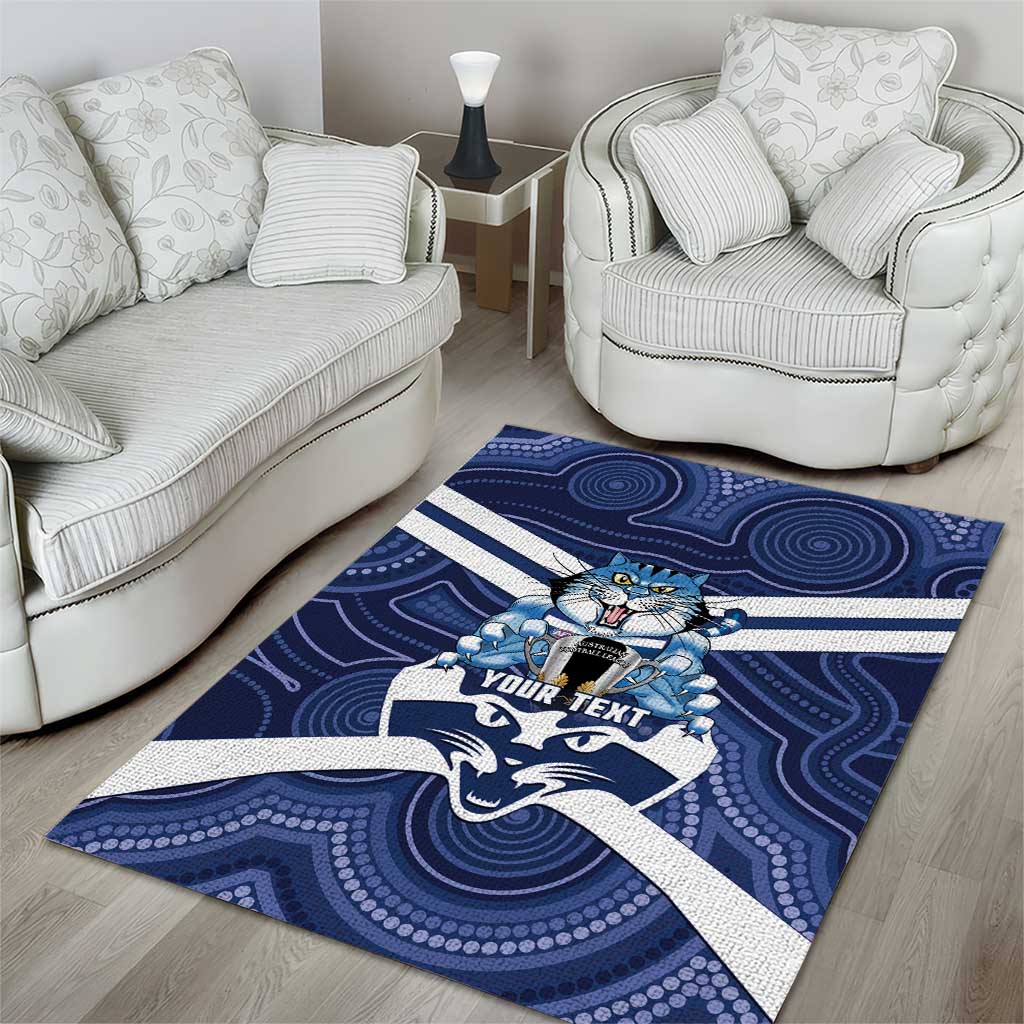AFL Cats Football Personalised Area Rug Final Geelong Premiers Trophy Aboriginal - Aussie Hoodie