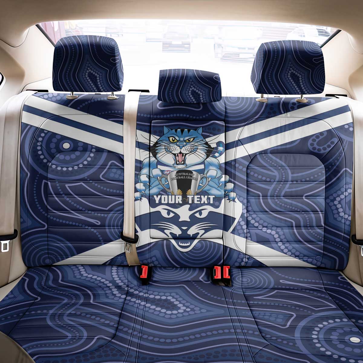 AFL Cats Football Personalised Back Car Seat Cover Final Geelong Premiers Trophy Aboriginal - Aussie Hoodie