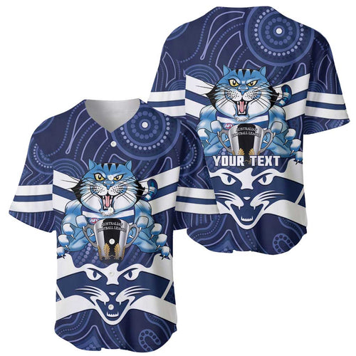 AFL Cats Football Personalised Baseball Jersey Final Geelong Premiers Trophy Aboriginal - Aussie Hoodie