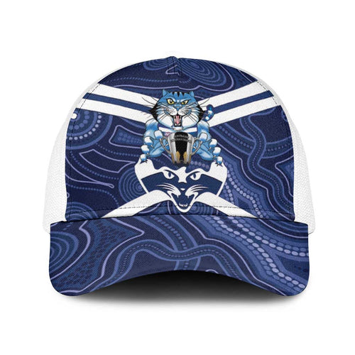 AFL Cats Football Baseball Net Cap Final Geelong Premiers Trophy Aboriginal - Aussie Hoodie