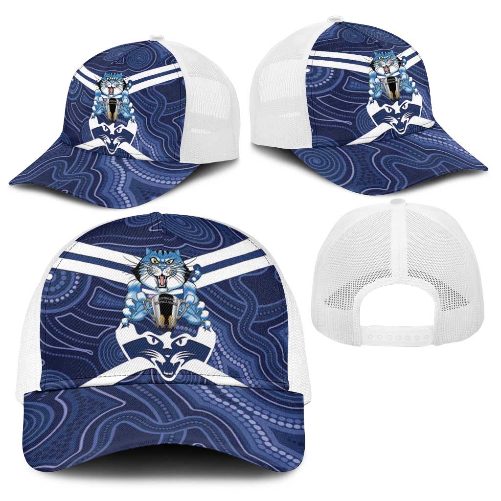 AFL Cats Football Baseball Net Cap Final Geelong Premiers Trophy Aboriginal - Aussie Hoodie