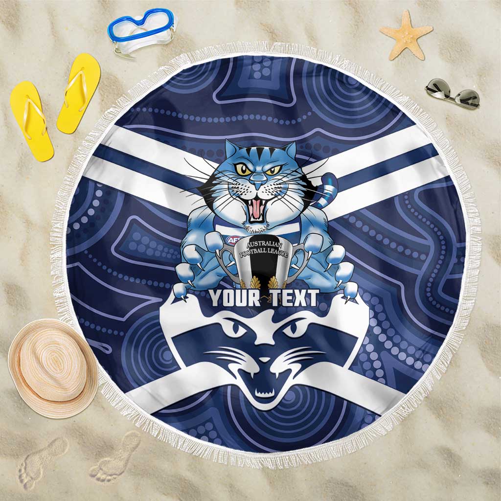 AFL Cats Football Personalised Beach Blanket Final Geelong Premiers Trophy Aboriginal - Aussie Hoodie