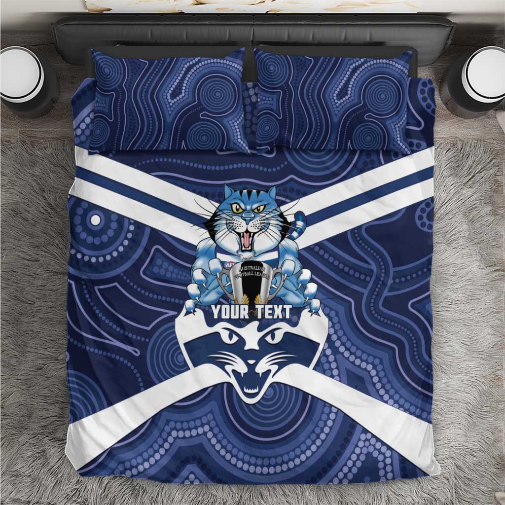 AFL Cats Football Personalised Bedding Set Final Geelong Premiers Trophy Aboriginal - Aussie Hoodie