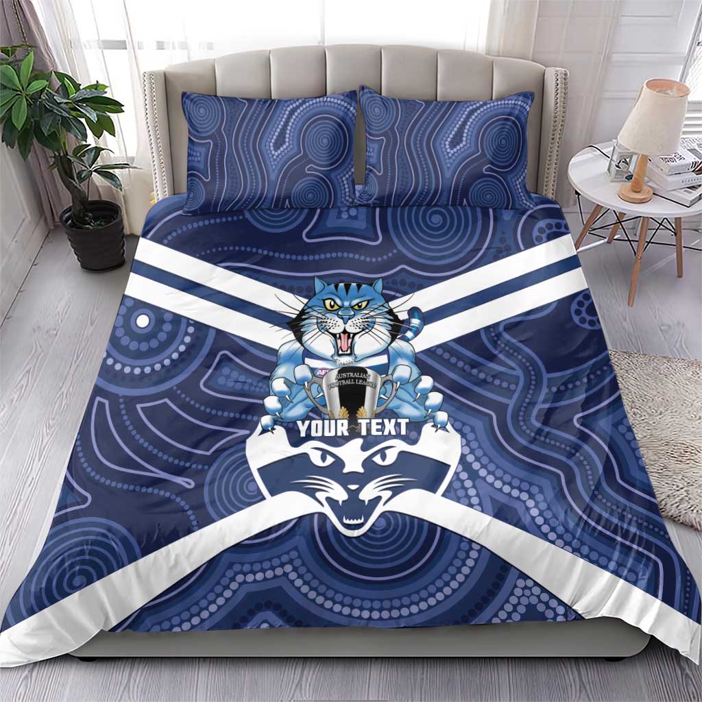 AFL Cats Football Personalised Bedding Set Final Geelong Premiers Trophy Aboriginal - Aussie Hoodie