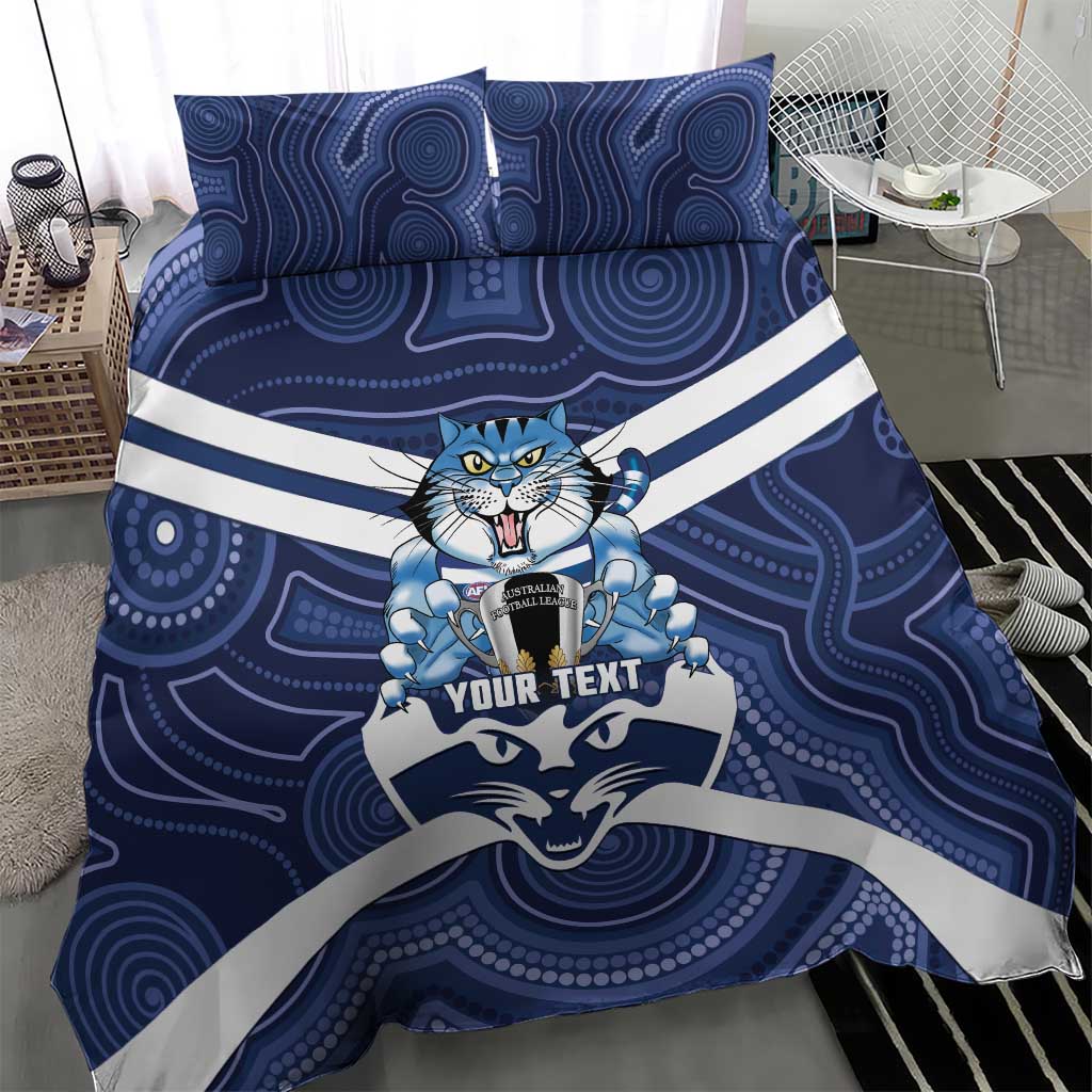 AFL Cats Football Personalised Bedding Set Final Geelong Premiers Trophy Aboriginal - Aussie Hoodie