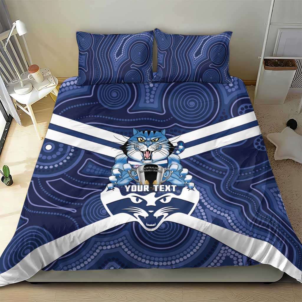 AFL Cats Football Personalised Bedding Set Final Geelong Premiers Trophy Aboriginal - Aussie Hoodie