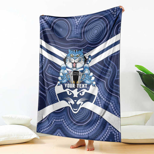 AFL Cats Football Personalised Blanket Final Geelong Premiers Trophy Aboriginal - Aussie Hoodie