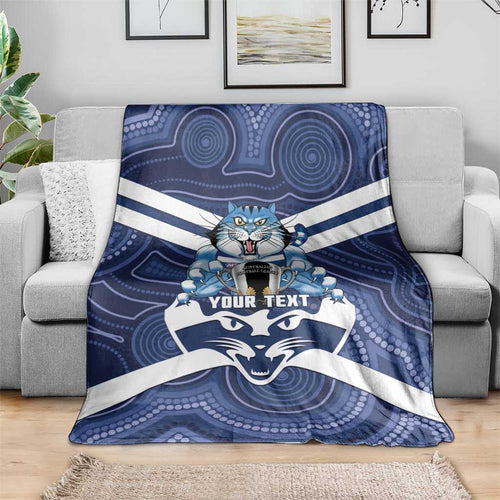 AFL Cats Football Personalised Blanket Final Geelong Premiers Trophy Aboriginal - Aussie Hoodie