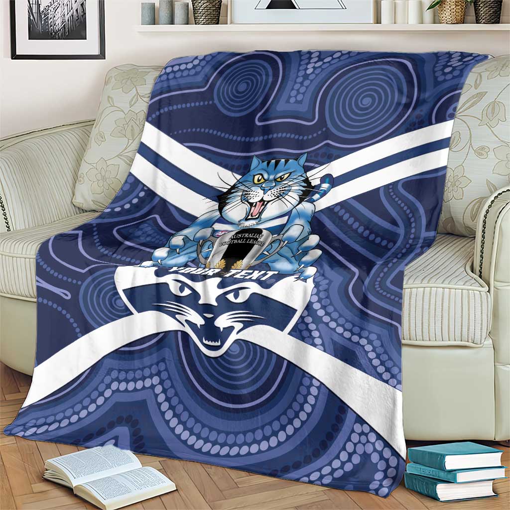 AFL Cats Football Personalised Blanket Final Geelong Premiers Trophy Aboriginal - Aussie Hoodie