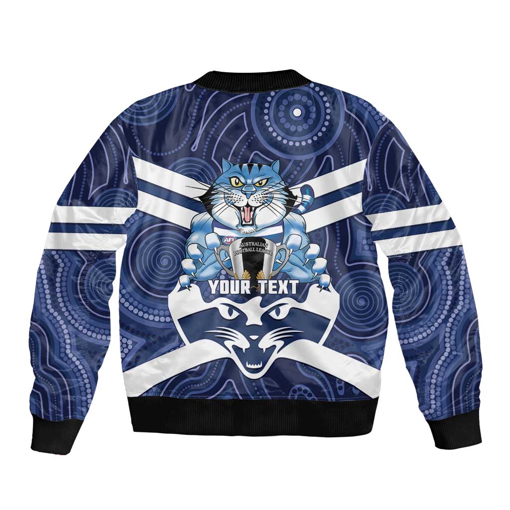 AFL Cats Football Personalised Bomber Jacket Final Geelong Premiers Trophy Aboriginal - Aussie Hoodie