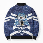 AFL Cats Football Personalised Bomber Puffer Jacket Final Geelong Premiers Trophy Aboriginal - Aussie Hoodie