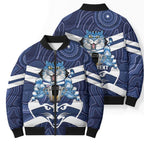 AFL Cats Football Personalised Bomber Puffer Jacket Final Geelong Premiers Trophy Aboriginal - Aussie Hoodie