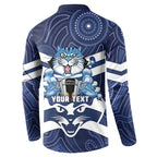 AFL Cats Football Personalised Button Sweatshirt Final Geelong Premiers Trophy Aboriginal - Aussie Hoodie