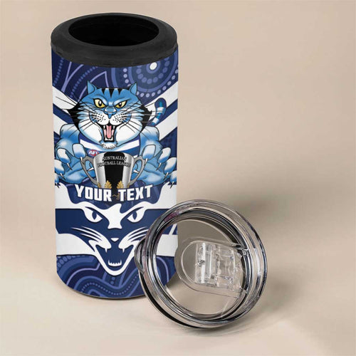 AFL Cats Football Personalised 4 in 1 Can Cooler Tumbler Final Geelong Premiers Trophy Aboriginal - Aussie Hoodie