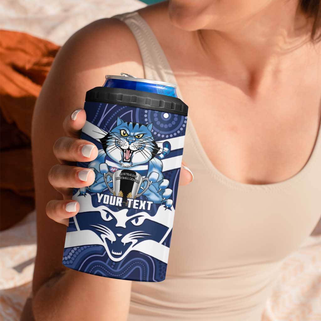 AFL Cats Football Personalised 4 in 1 Can Cooler Tumbler Final Geelong Premiers Trophy Aboriginal - Aussie Hoodie