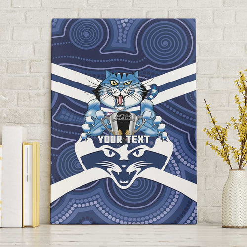 AFL Cats Football Personalised Canvas Wall Art Final Geelong Premiers Trophy Aboriginal - Aussie Hoodie