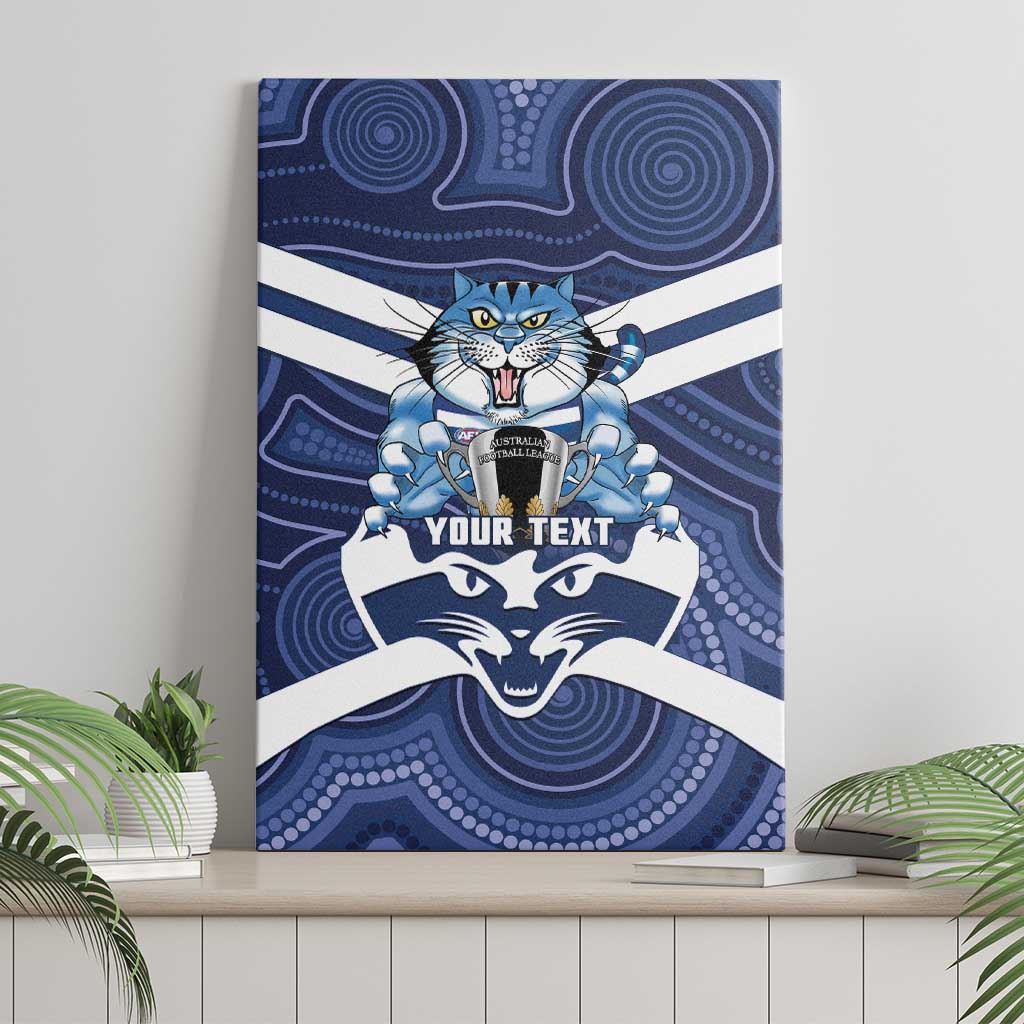 AFL Cats Football Personalised Canvas Wall Art Final Geelong Premiers Trophy Aboriginal - Aussie Hoodie