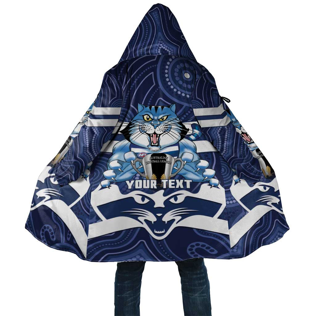 AFL Cats Football Personalised Cloak Final Geelong Premiers Trophy Aboriginal - Aussie Hoodie