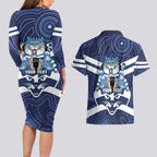 AFL Cats Football Personalised Couples Matching Long Sleeve Bodycon Dress and Hawaiian Shirt Final Geelong Premiers Trophy Aboriginal - Aussie Hoodie