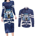 AFL Cats Football Personalised Couples Matching Long Sleeve Bodycon Dress and Long Sleeve Button Shirt Final Geelong Premiers Trophy Aboriginal - Aussie Hoodie