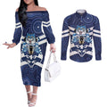 AFL Cats Football Personalised Couples Matching Off The Shoulder Long Sleeve Dress and Long Sleeve Button Shirt Final Geelong Premiers Trophy Aboriginal - Aussie Hoodie