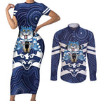 AFL Cats Football Personalised Couples Matching Short Sleeve Bodycon Dress and Long Sleeve Button Shirt Final Geelong Premiers Trophy Aboriginal - Aussie Hoodie