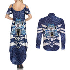 AFL Cats Football Personalised Couples Matching Summer Maxi Dress and Long Sleeve Button Shirt Final Geelong Premiers Trophy Aboriginal - Aussie Hoodie