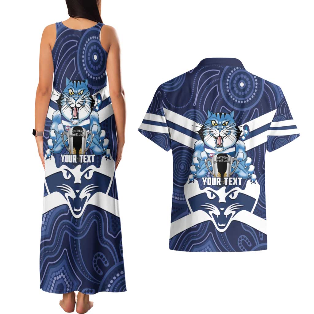 AFL Cats Football Personalised Couples Matching Tank Maxi Dress and Hawaiian Shirt Final Geelong Premiers Trophy Aboriginal - Aussie Hoodie