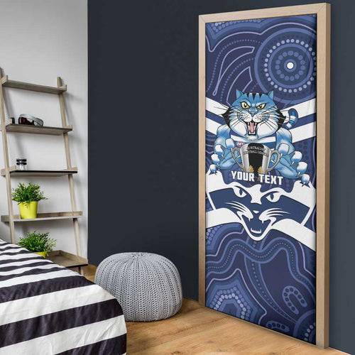 AFL Cats Football Personalised Door Cover Final Geelong Premiers Trophy Aboriginal - Aussie Hoodie