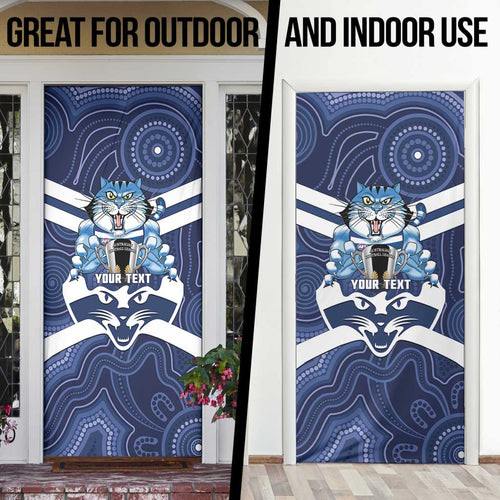 AFL Cats Football Personalised Door Cover Final Geelong Premiers Trophy Aboriginal - Aussie Hoodie