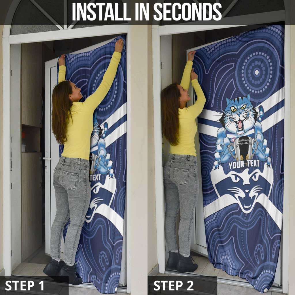 AFL Cats Football Personalised Door Cover Final Geelong Premiers Trophy Aboriginal - Aussie Hoodie