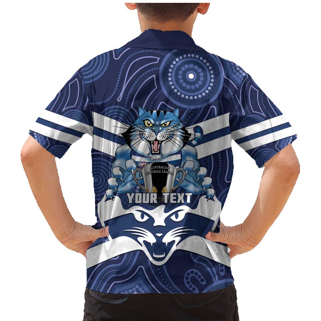 AFL Cats Football Personalised Family Matching Mermaid Dress and Hawaiian Shirt Final Geelong Premiers Trophy Aboriginal - Aussie Hoodie
