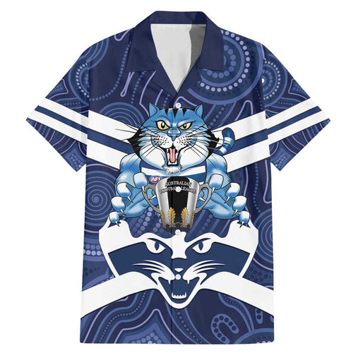 AFL Cats Football Personalised Family Matching Mermaid Dress and Hawaiian Shirt Final Geelong Premiers Trophy Aboriginal - Aussie Hoodie