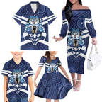 AFL Cats Football Personalised Family Matching Off The Shoulder Long Sleeve Dress and Hawaiian Shirt Final Geelong Premiers Trophy Aboriginal - Aussie Hoodie