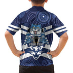 AFL Cats Football Personalised Family Matching Off The Shoulder Long Sleeve Dress and Hawaiian Shirt Final Geelong Premiers Trophy Aboriginal - Aussie Hoodie