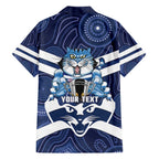 AFL Cats Football Personalised Family Matching Off The Shoulder Long Sleeve Dress and Hawaiian Shirt Final Geelong Premiers Trophy Aboriginal - Aussie Hoodie