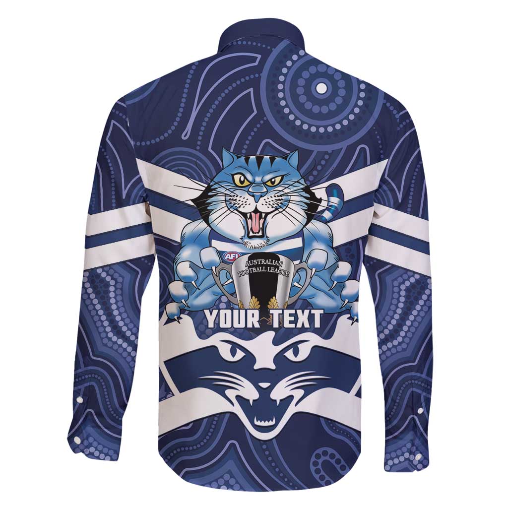 AFL Cats Football Personalised Family Matching Off Shoulder Maxi Dress and Hawaiian Shirt Final Geelong Premiers Trophy Aboriginal - Aussie Hoodie