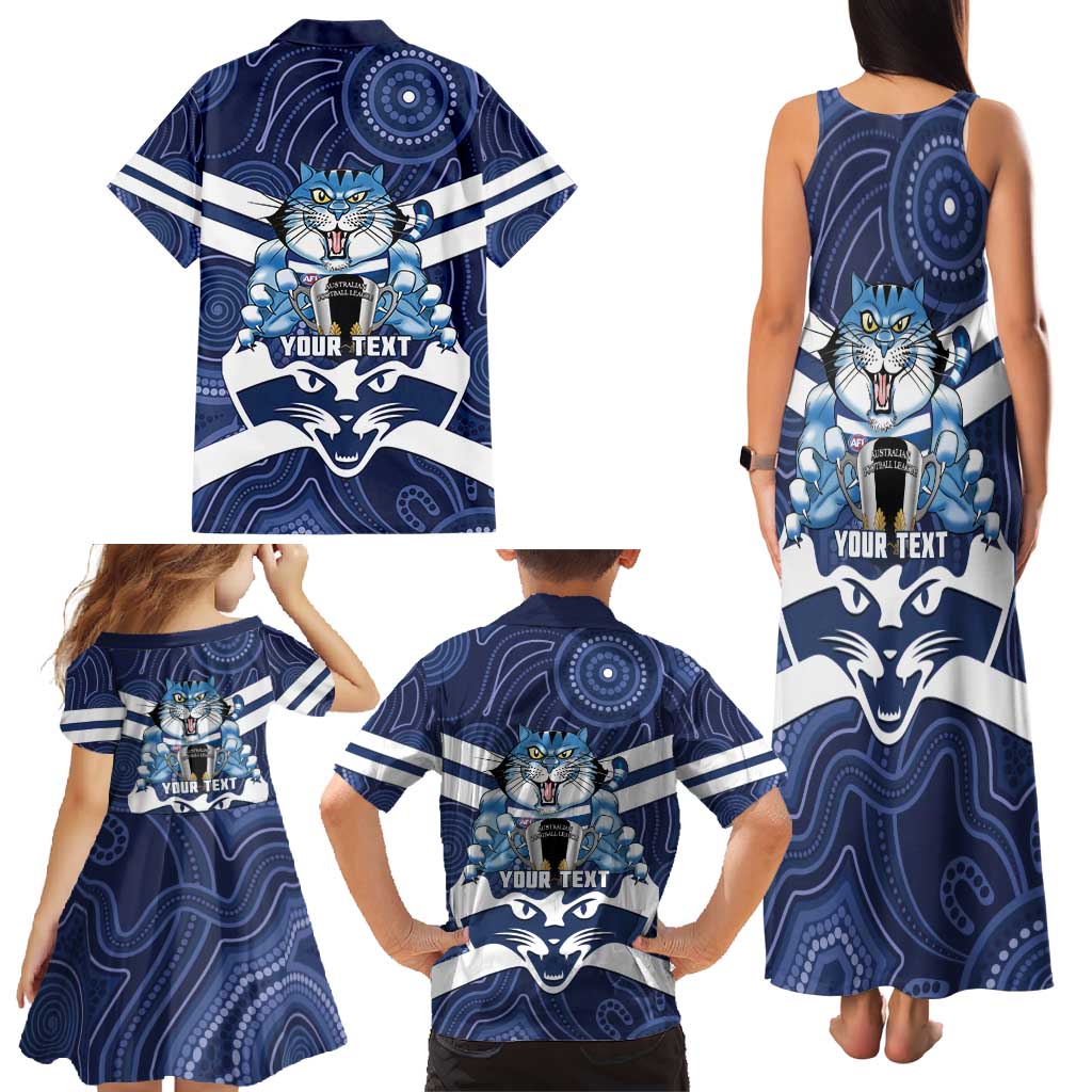AFL Cats Football Personalised Family Matching Tank Maxi Dress and Hawaiian Shirt Final Geelong Premiers Trophy Aboriginal - Aussie Hoodie