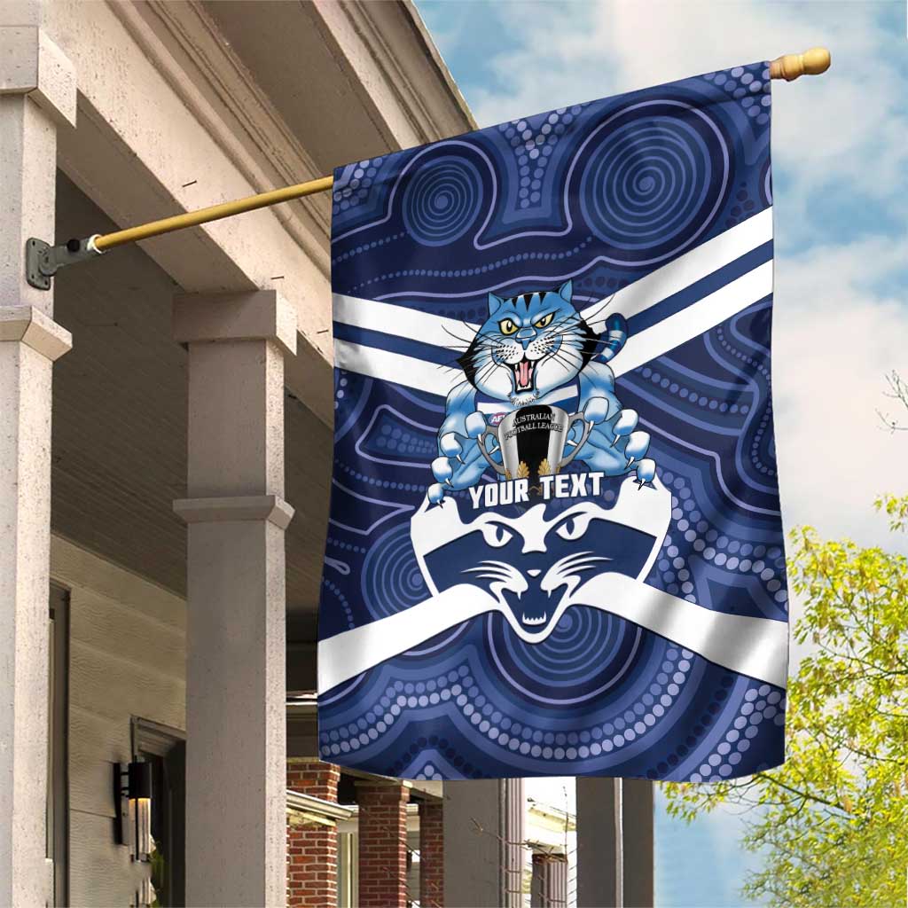 AFL Cats Football Personalised Garden Flag Final Geelong Premiers Trophy Aboriginal - Aussie Hoodie