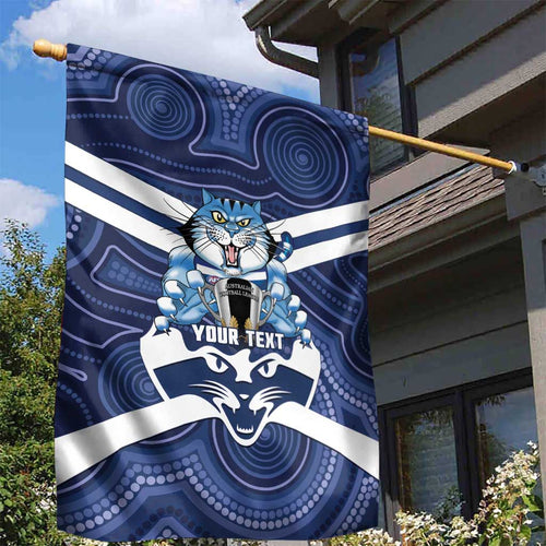 AFL Cats Football Personalised Garden Flag Final Geelong Premiers Trophy Aboriginal - Aussie Hoodie