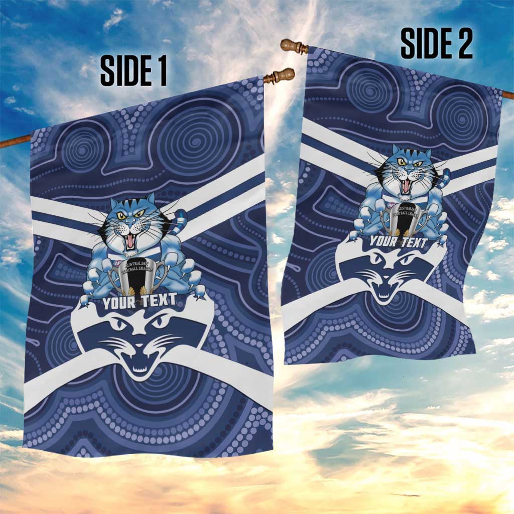 AFL Cats Football Personalised Garden Flag Final Geelong Premiers Trophy Aboriginal - Aussie Hoodie