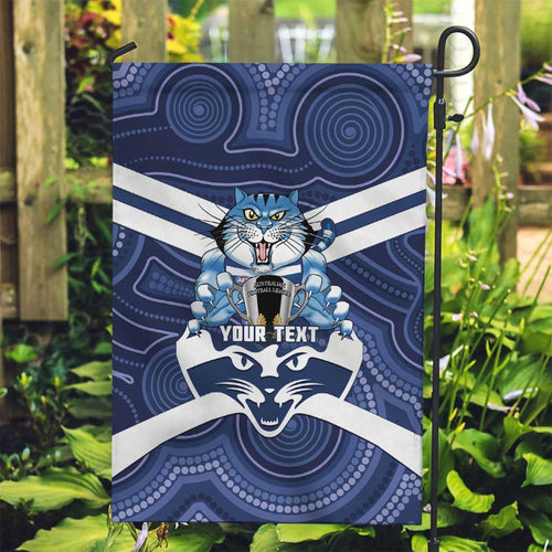 AFL Cats Football Personalised Garden Flag Final Geelong Premiers Trophy Aboriginal - Aussie Hoodie