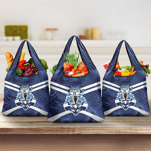 AFL Cats Football Personalised Grocery Bag Final Geelong Premiers Trophy Aboriginal - Aussie Hoodie
