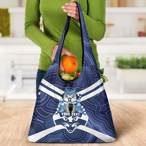 AFL Cats Football Personalised Grocery Bag Final Geelong Premiers Trophy Aboriginal - Aussie Hoodie