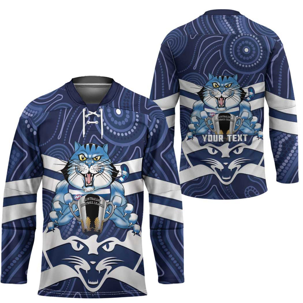 AFL Cats Football Personalised Hockey Jersey Final Geelong Premiers Trophy Aboriginal - Aussie Hoodie