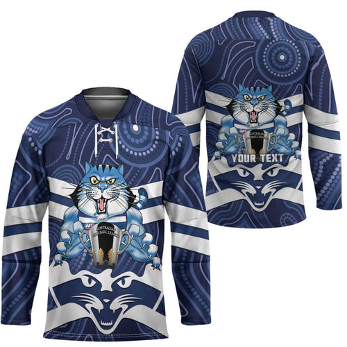 AFL Cats Football Personalised Hockey Jersey Final Geelong Premiers Trophy Aboriginal - Aussie Hoodie