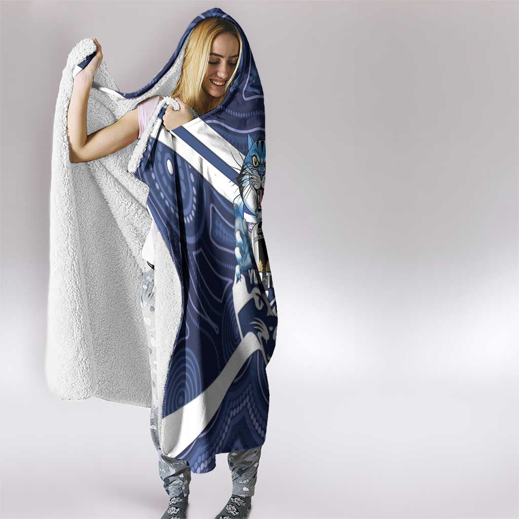 AFL Cats Football Personalised Hooded Blanket Final Geelong Premiers Trophy Aboriginal - Aussie Hoodie