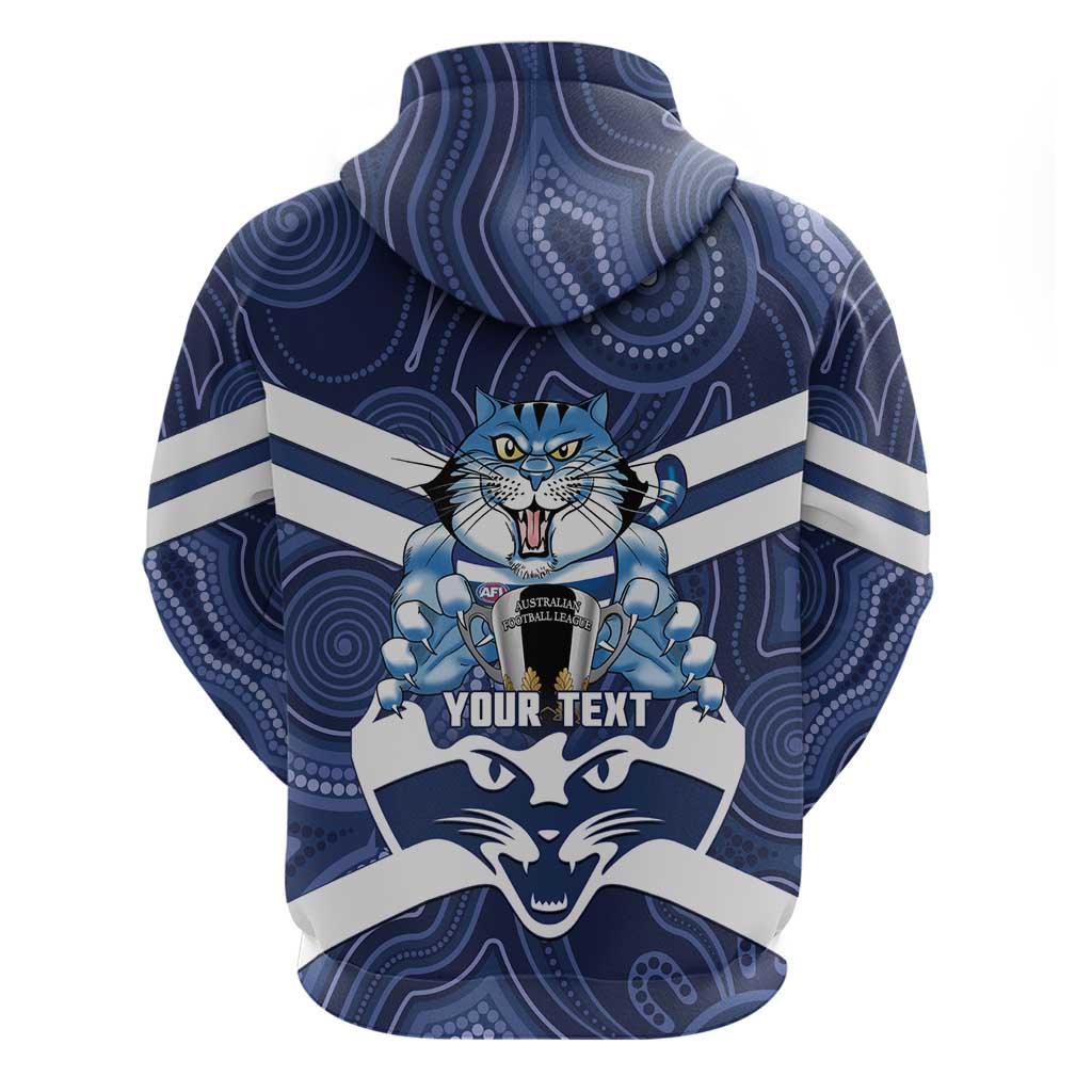 AFL Cats Football Personalised Hoodie Final Geelong Premiers Trophy Aboriginal - Aussie Hoodie