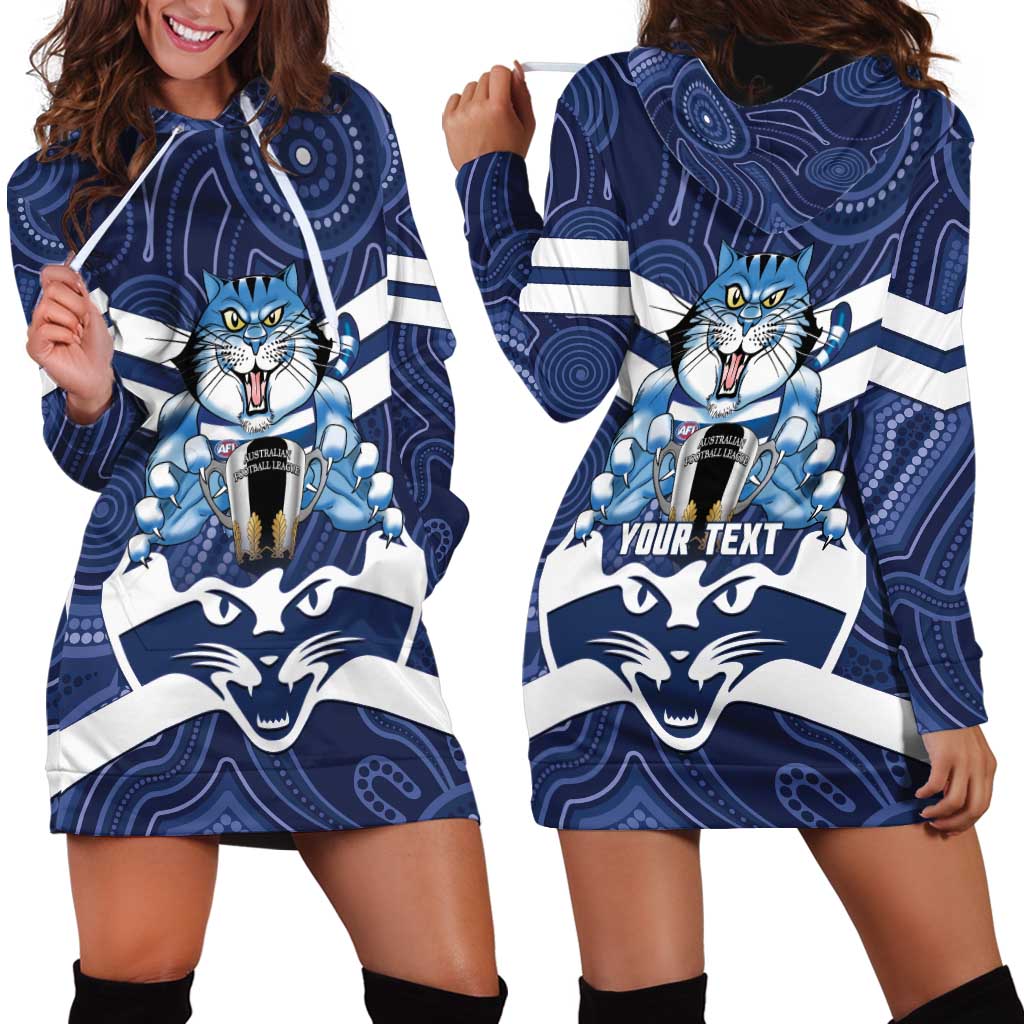 AFL Cats Football Personalised Hoodie Dress Final Geelong Premiers Trophy Aboriginal - Aussie Hoodie