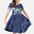 AFL Cats Football Personalised Kid Short Sleeve Dress Final Geelong Premiers Trophy Aboriginal - Aussie Hoodie